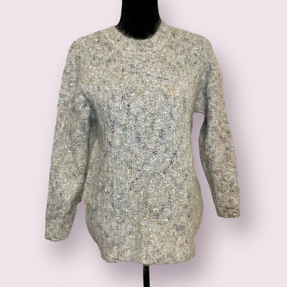 Best American Clothing Co. Mohair Sweater Gray With Multicolored Speckles Medium